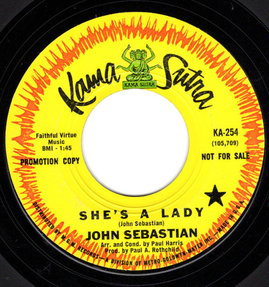 John Sebastian : She's A Lady (7", Single, Promo)