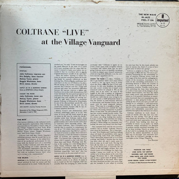 Coltrane* : "Live" At The Village Vanguard (LP, Album, Mono, Gat)