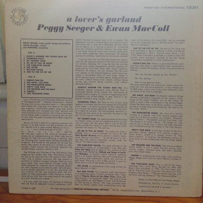 Peggy Seeger & Ewan MacColl : A Lover's Garland (LP, Mono)