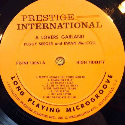 Peggy Seeger & Ewan MacColl : A Lover's Garland (LP, Mono)