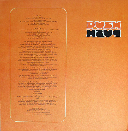 Herbie Mann : Push Push (LP, Album, Club, PR )