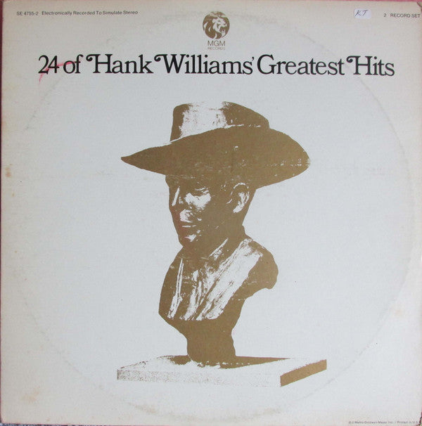 Hank Williams : 24 Of Hank Williams' Greatest Hits (2xLP, Comp, Ric)