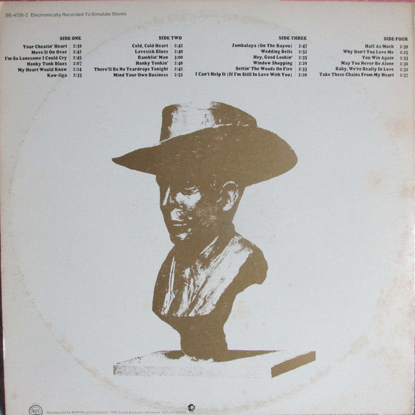 Hank Williams : 24 Of Hank Williams' Greatest Hits (2xLP, Comp, Ric)