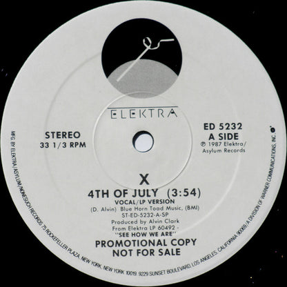 X (5) : 4th Of July (12", Promo)