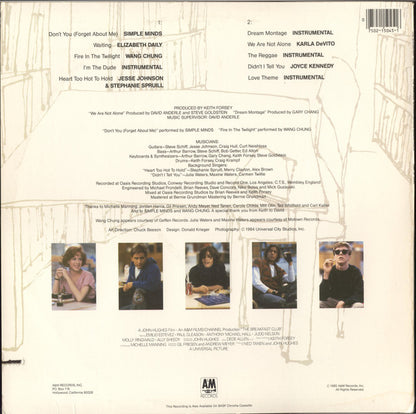 Various : The Breakfast Club (Original Motion Picture Soundtrack) (LP, Album, B P)
