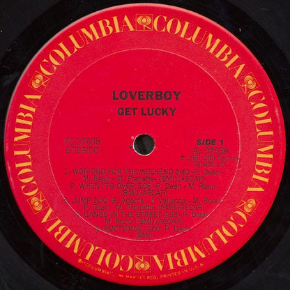 Loverboy : Get Lucky (LP, Album, Pit)