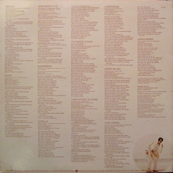James Taylor (2) : Gorilla (LP, Album, Pit)