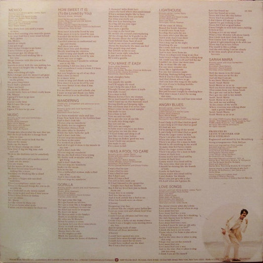 James Taylor (2) : Gorilla (LP, Album, Pit)