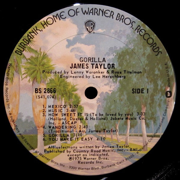 James Taylor (2) : Gorilla (LP, Album, Pit)