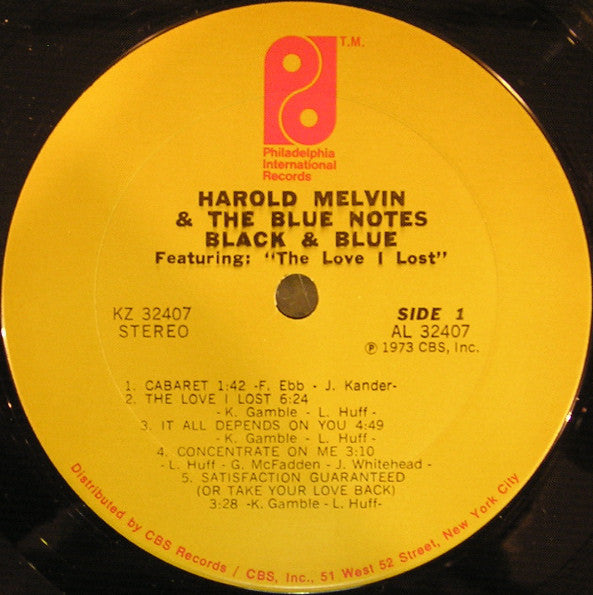 Harold Melvin & The Blue Notes* : Black & Blue Featuring: The Love I Lost (LP, Album, Pit)