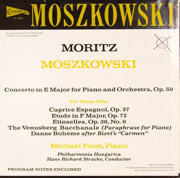 Moritz Moszkowski : Piano Concerto In E Major (LP)