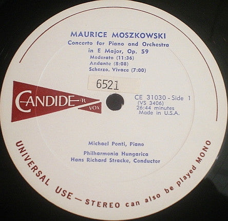 Moritz Moszkowski : Piano Concerto In E Major (LP)