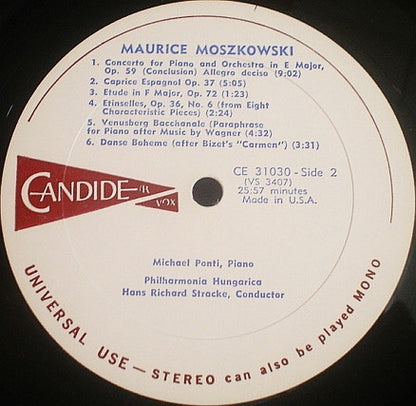 Moritz Moszkowski : Piano Concerto In E Major (LP)