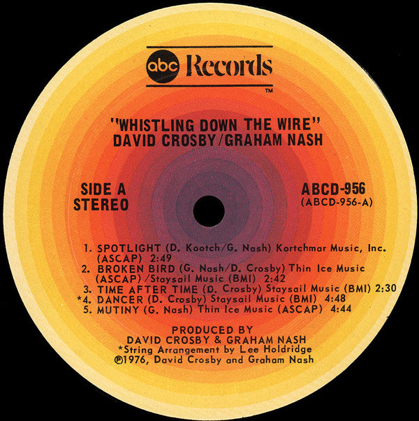 David Crosby / Graham Nash* : Whistling Down The Wire (LP, Album, San)