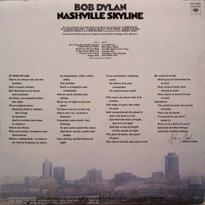 Bob Dylan : Nashville Skyline (LP, Album, Pit)