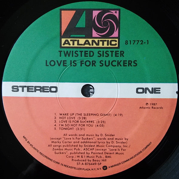 Twisted Sister : Love Is For Suckers (LP, Album, SP )