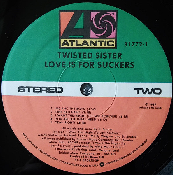 Twisted Sister : Love Is For Suckers (LP, Album, SP )