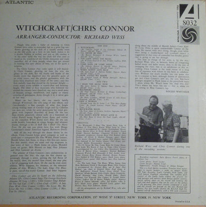 Chris Connor : Witchcraft (LP, Album, Mono)