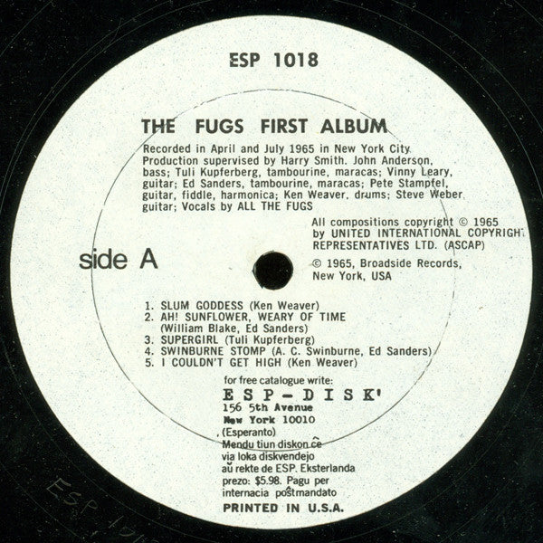 The Fugs : The Fugs First Album (LP, Album, RE)