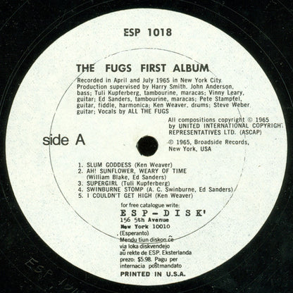 The Fugs : The Fugs First Album (LP, Album, RE)