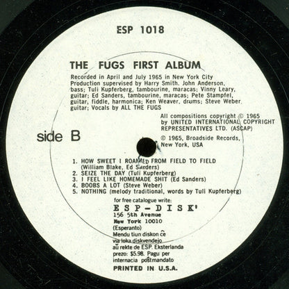The Fugs : The Fugs First Album (LP, Album, RE)
