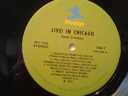 Gene Ammons : Live! In Chicago (LP, Album, RE)