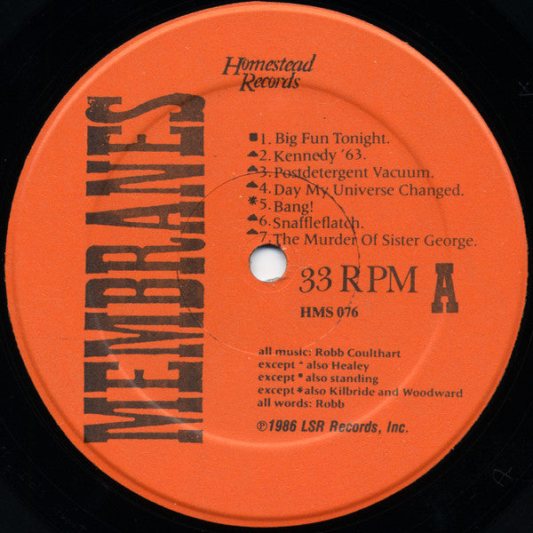 Membranes* : Songs Of Love And Fury (LP, Album)