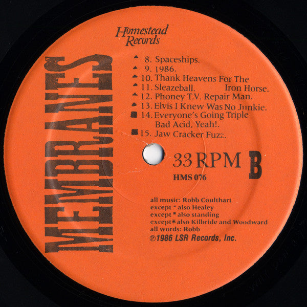 Membranes* : Songs Of Love And Fury (LP, Album)