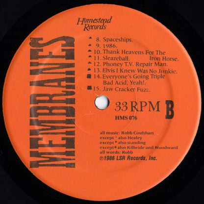 Membranes* : Songs Of Love And Fury (LP, Album)