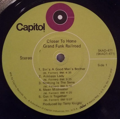 Grand Funk Railroad : Closer To Home (LP, Album, Scr)