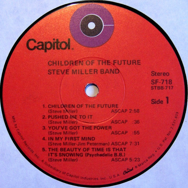 The Steve Miller Band* : Children Of The Future (LP, Album, RE, Win)