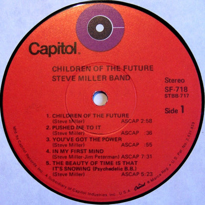 The Steve Miller Band* : Children Of The Future (LP, Album, RE, Win)