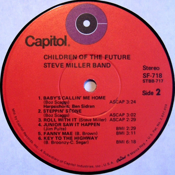 The Steve Miller Band* : Children Of The Future (LP, Album, RE, Win)