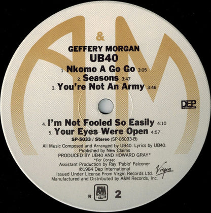 UB40 : Geffery Morgan (LP, Album, R =)