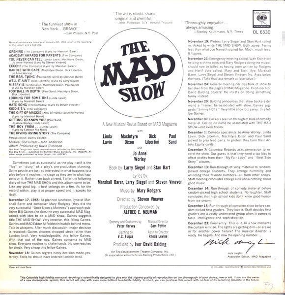 "The Mad Show" Company : The Mad Show - A New Musical Revue Based On MAD Magazine (LP, Album, Mono)