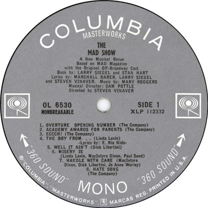 "The Mad Show" Company : The Mad Show - A New Musical Revue Based On MAD Magazine (LP, Album, Mono)