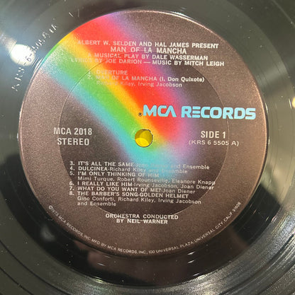 Original Cast*, Richard Kiley, Joan Diener, Irving Jacobson, Robert Rounseville, Ray Middleton : Man Of La Mancha (LP, RE)
