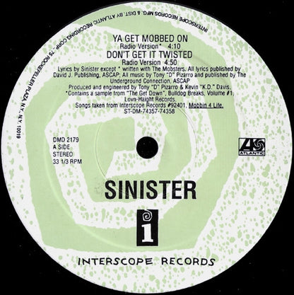 Sinister (6) : Mobbin 4 Life (12", Promo, Smplr)