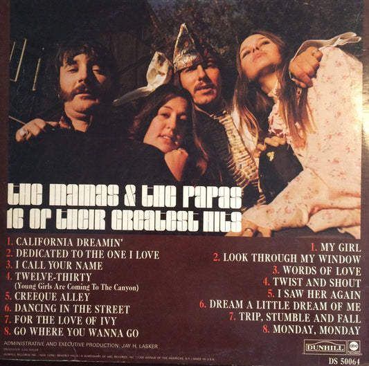 The Mamas & The Papas : 16 Of Their Greatest Hits (LP, Comp, Tru)