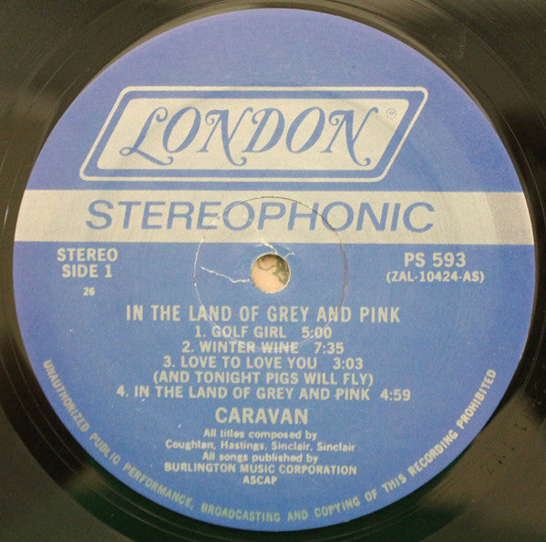 Caravan : In The Land Of Grey And Pink (LP, Album, RP, Gat)