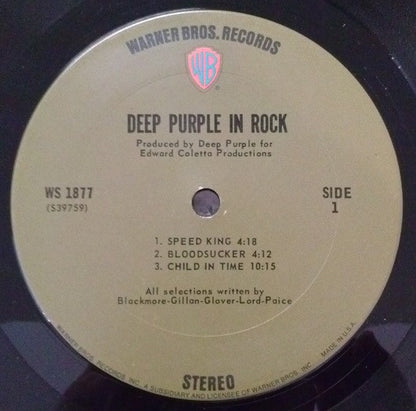 Deep Purple : Deep Purple In Rock (LP, Album, Gat)