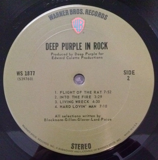 Deep Purple : Deep Purple In Rock (LP, Album, Gat)