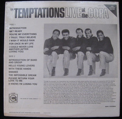 The Temptations : Live At The Copa (LP, Album)