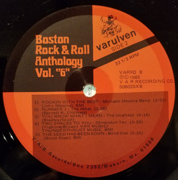 Various : Boston Rock & Roll Anthology (Volume 6) (LP, Comp)