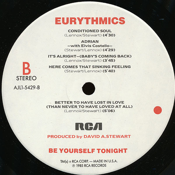 Eurythmics : Be Yourself Tonight (LP, Album)