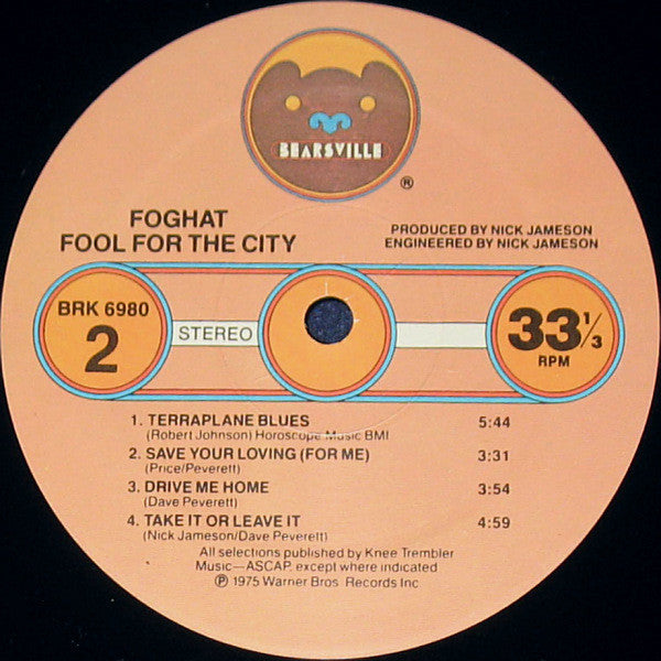 Foghat : Fool For The City (LP, Album, RE, SRC)