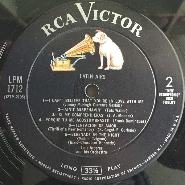 Luis Arcaraz And His Orchestra* : Latin Airs (LP, Mono)