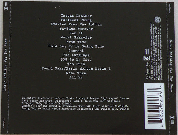Drake : Nothing Was The Same (CD, Album, Dlx)