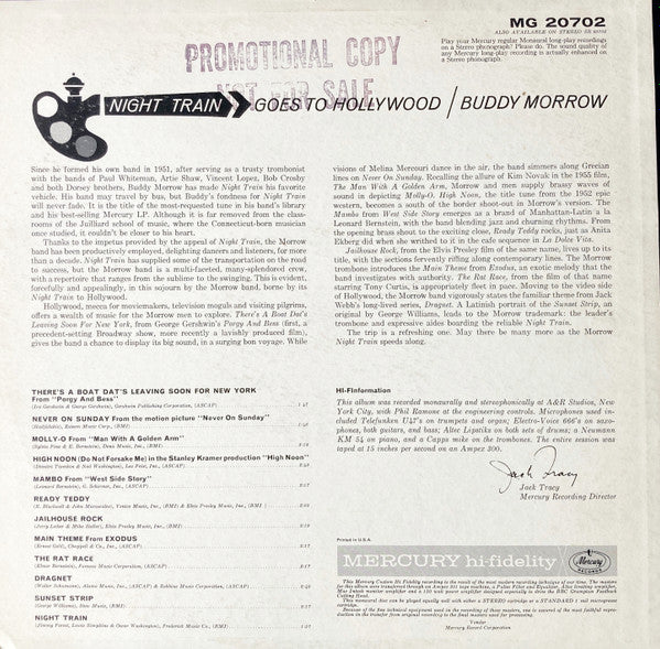Buddy Morrow : Night Train Goes To Hollywood (LP, Album, Mono)