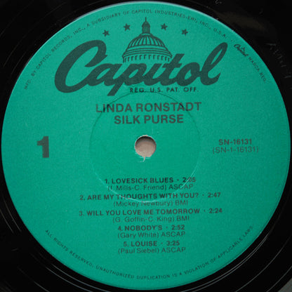Linda Ronstadt : Silk Purse (LP, Album, RE, Jac)